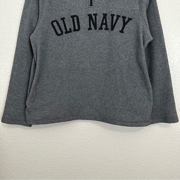 Old Navy Gray Fleece 1/4 Zip Embroidered Logo Men’s Sweatshirt, Sz Medium - Picture 4 of 12